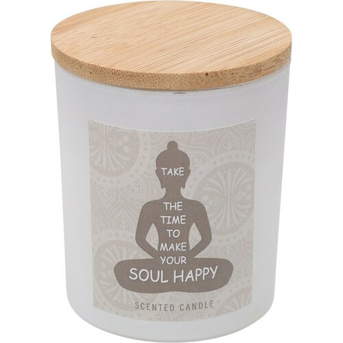 Soul Happy illatgyertya, pamut illatú, 7 x 8,5 cm, 300 g, fehér