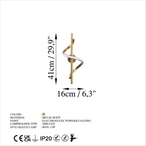 Aplică de perete Lıkma - 13511, auriu