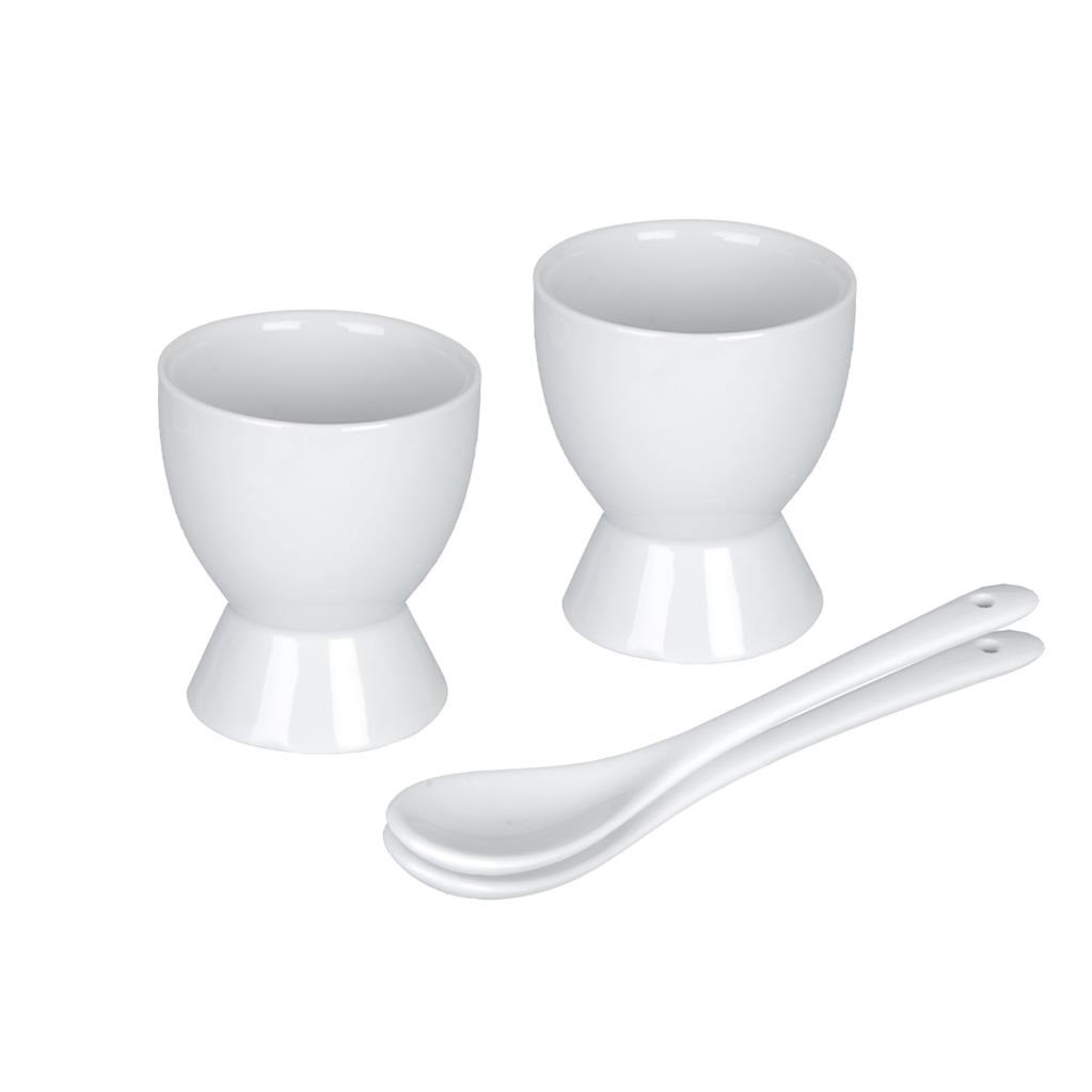 Orion Porcelánový kalíšok na vajce s lyžičkou, 2 ks