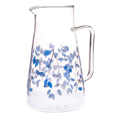 Glaskrug Blaue Blumen, 1,45 l