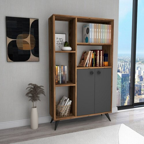 Knihovna Meldan Anthracite and Walnut