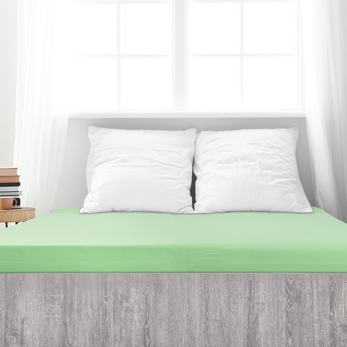 4Home jersey prostěradlo Premium zelená, 90 x 200 cm