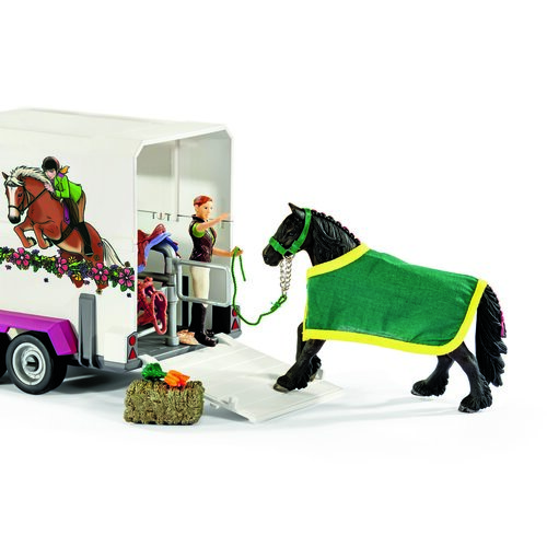 Schleich Pick-up s přívěsem a koněm, 51,5 cm