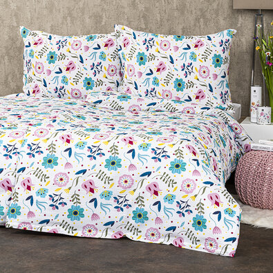 4Home Krepp-Bettwäsche Flowers,  160 x 200 cm, 70 x 80 cm