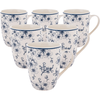 Set de 6 căni din ceramică Flori delicate 300 ml,
