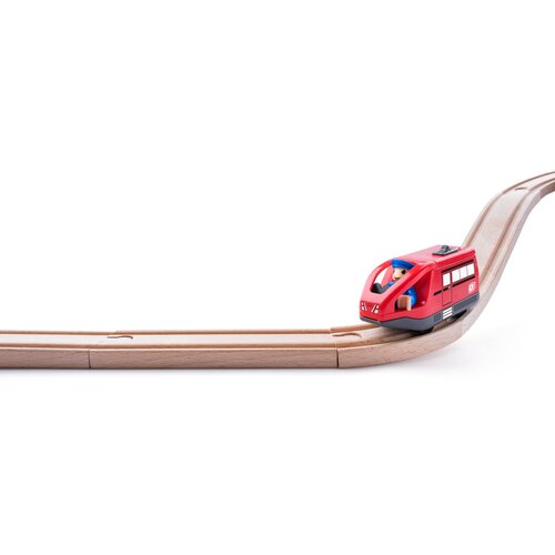 Woody Moderne elektrische Spielzeuglokomotive zur Eisenbahn, Rot