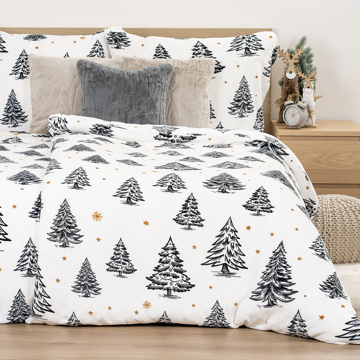 4Home Pościel mikroflanela Frosted Trees, 140 x 220 cm, 70 x 90 cm, 140 x 220 cm, 70 x 90 cm