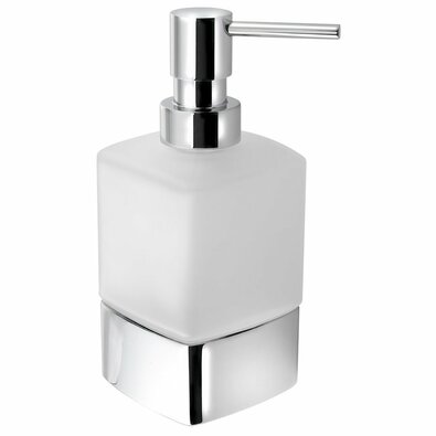 GEDY 545513 Lounge dozirnik za milo za postavitev280 ml, mlečno steklo/krom