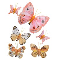 Набір помаранчевих метеликів із затискачем, 6 шт., мікс розміри