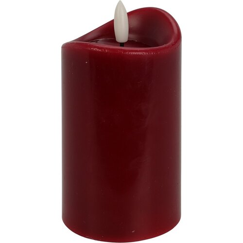 Świeca LED, ciemnoczerwony, 1x LED, 7 x 12,5 cm, 2x AAA