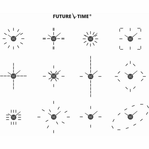 Future Time FT9400BK Modular black Dizajnové samolepiace hodiny, pr. 40 cm