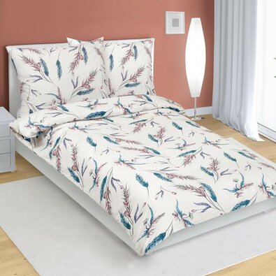 Bellatex Bombažno posteljnino Klas bež, modra, 140x 220 cm, 70 x 90 cm