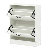 Výklopný botník se 2 přihrádkami COMPACT White, bílá