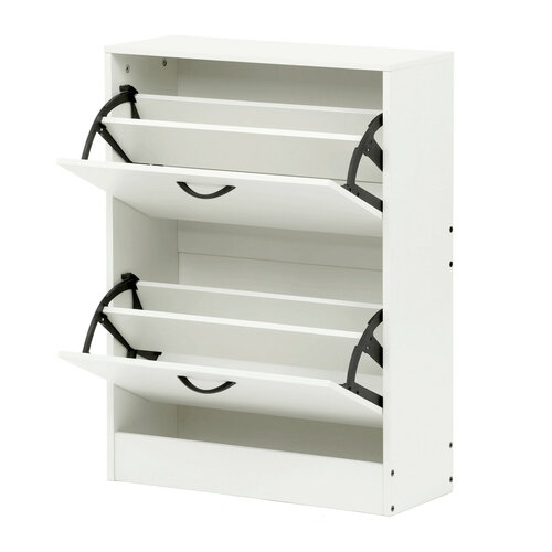 Výklopný botník se 2 přihrádkami COMPACT White, bílá