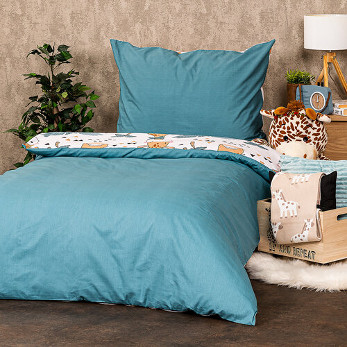 Lenjerie de pat copii, din bumbac, 4Home Little giraffe, 140 x 200 cm, 70 x 90 cm