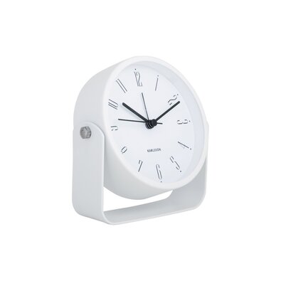 Karlsson 5989WH design ébresztőóra fehér, átmérő 12 cm