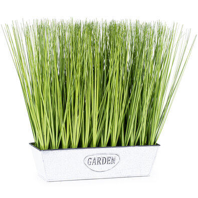 Cvetlični koritec z umetno travo, 29 x 23 x 9 cm