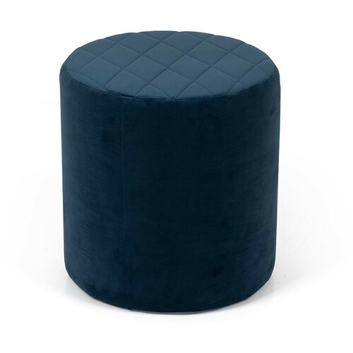 Taburet SOFT GRID Puf, modrý samet