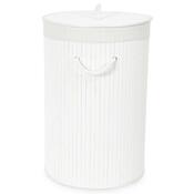 Compactor Coș pentru rufe murdare Bamboo rotund, alb