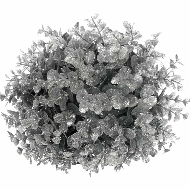 Świąteczna dekoracja wisząca Eukaliptus kula, srebrny, śr. 24 cm