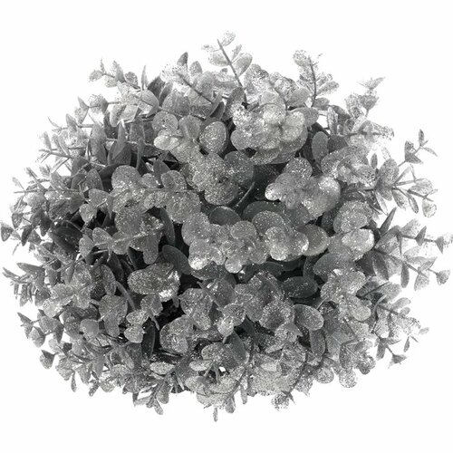 Vánoční závěsná dekorace Eucalyptus koule, stříbrná, pr. 24 cm