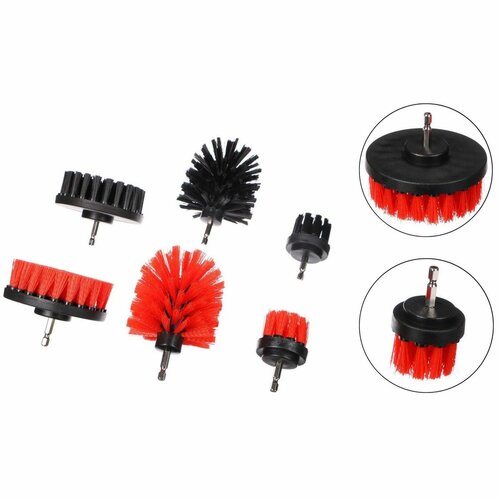 Sixtol Bohrer-Bürsten-Set für die Autoreinigung CAR DETAILING DRILL BRUSH 6, 6 Stück