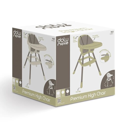 Scaun înălțat pentru copii Dolu cu tapițerie  și tavă detașabilă, gri, 90 x 70 x 60 cm