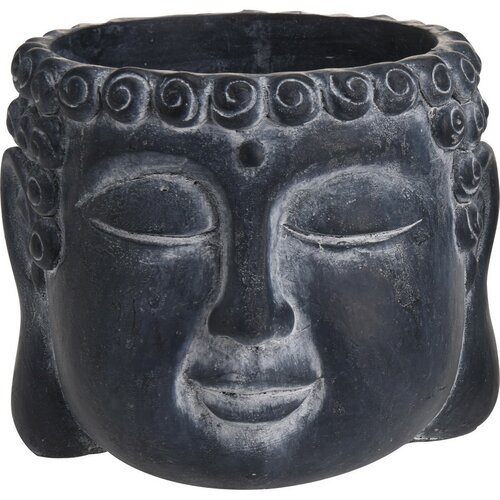 Cvetlični lonec Buddha, beton temno siva, 16 x12,5 x 16 cm