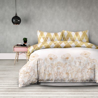 Restilo Flanelové obliečky Golden poopy, 200 x 220 cm, 2 ks 70 x 90 cm