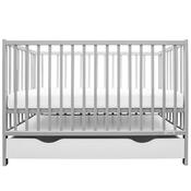 New Baby Detská postieľka Basic so zásuvkou, sivá