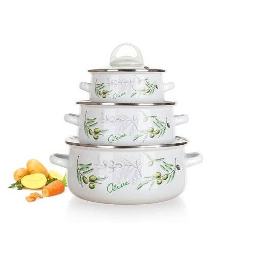 Banquet Set de 6 piese de vase smălțuite Olives