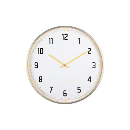 Karlsson 5969BY designerski zegar ścienny żółty,średnica 40 cm