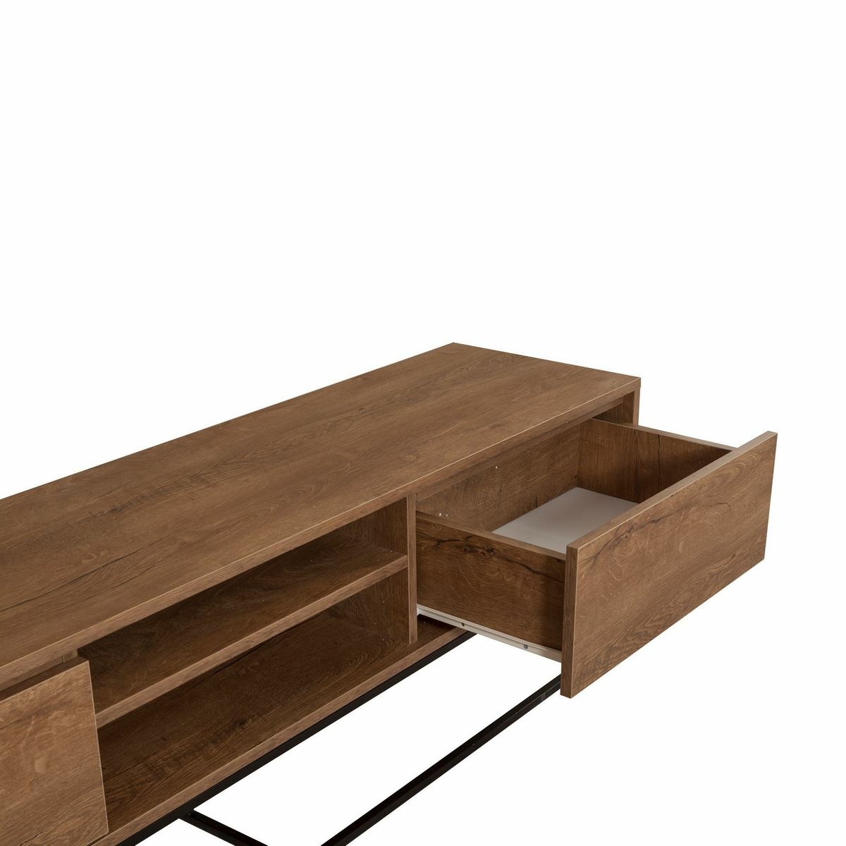 Televízny stolík Rodez Walnut and Black II, L