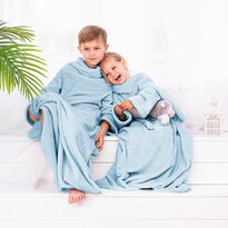 Pătură de decorare cu mâneci Lazy Kids albastru ,90 x 105 cm