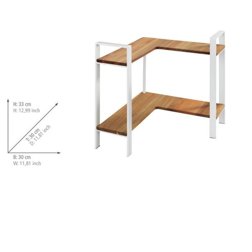 Wenko Kuchynská rohová polica z akácie Louisa, 2 poschodia, 30 x 30 x 33 cm