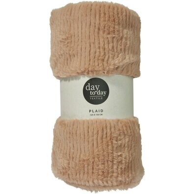 Črtasta odeja, svetlo rjava, 150 x 120 cm