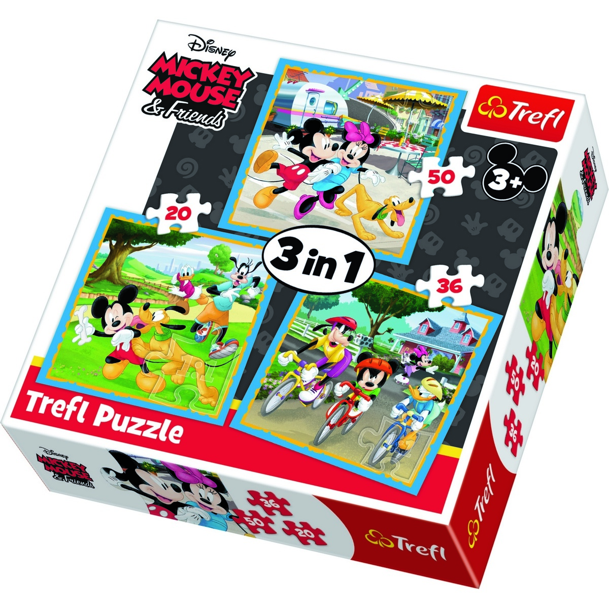 Obrázok TREFL Puzzle Mickey Mouse a přátelé 3v1 (20,36,50 dílků) 