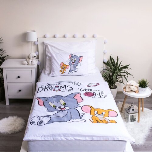 Tom & Jerry TJ050 gyerek pamut ágyneműhuzat kiságyba, 100 x 135 cm, 40 x 60 cm