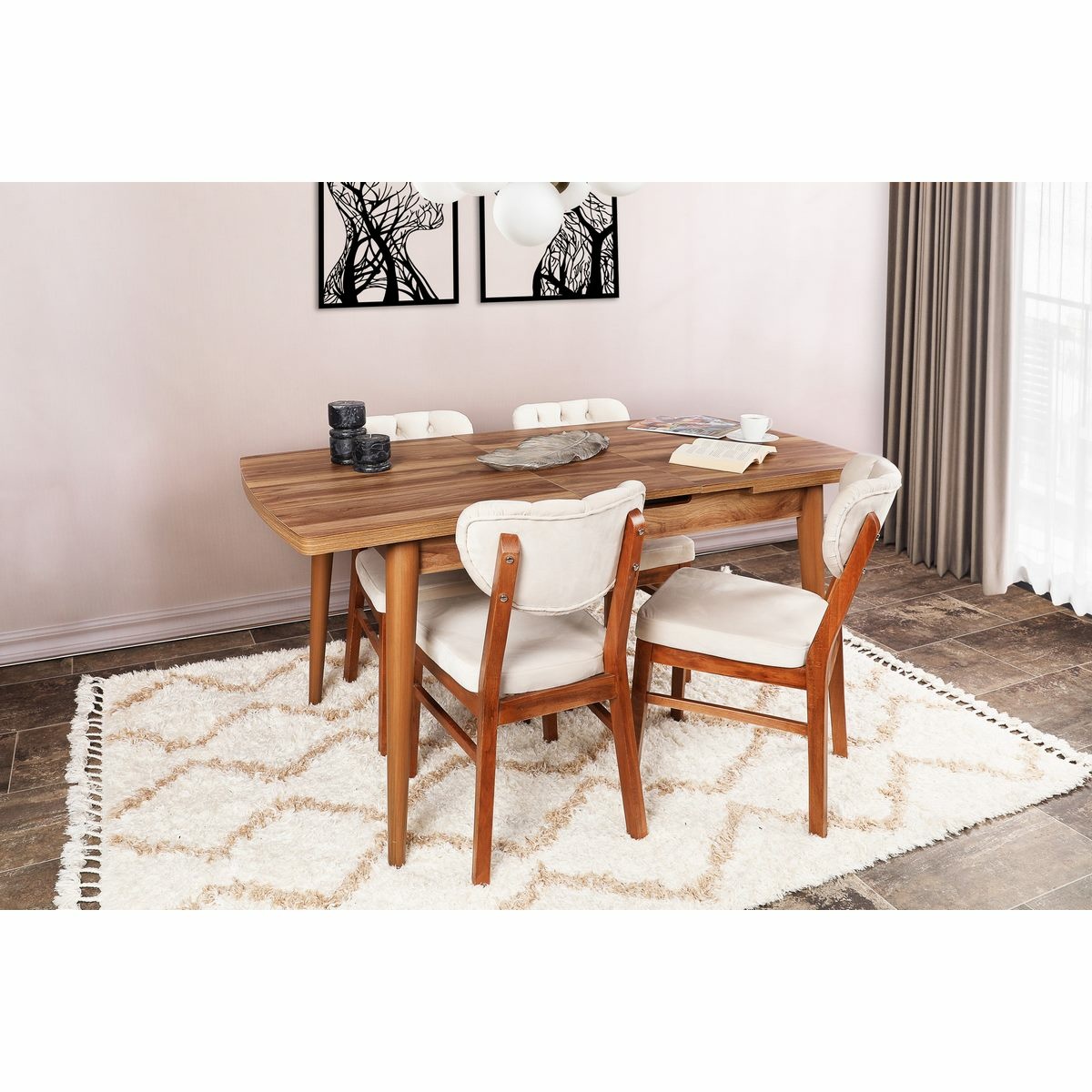 Rozkladací jedálenský stôl Inci Walnut