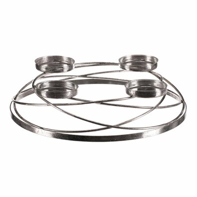 Świecznik adwentowy Koła, srebrny, metal, śr. 35 cm