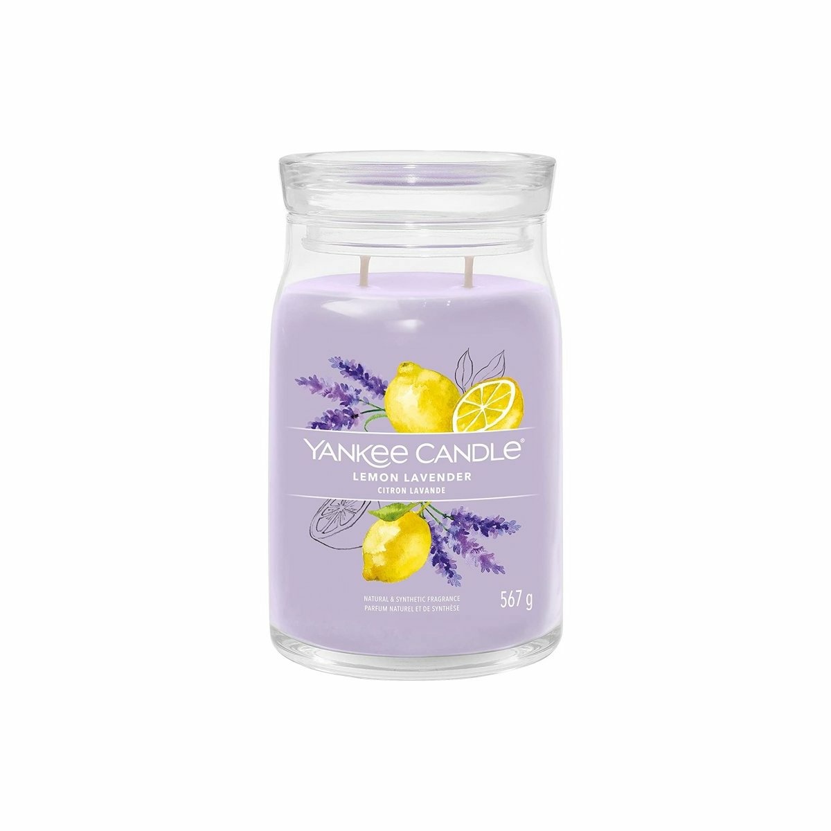 Levně Yankee Candle vonná svíčka Signature ve skle velká Lemon Lavender, 567 g