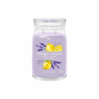 Yankee Candle ароматична свічка Signature у склі велика Lemon Lavender, 567 г