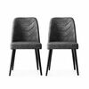 Set de scaune de sufragerie Dallas Anthracite and Black, 2 buc.