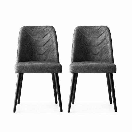 Set de scaune de sufragerie Dallas Anthracite and Black, 2 buc.