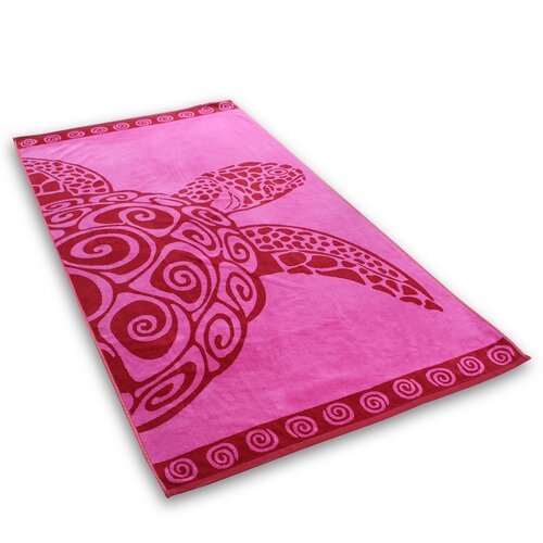 DecoKing Ręcznik plażowy Pink Turtle, 90 x 180 cm