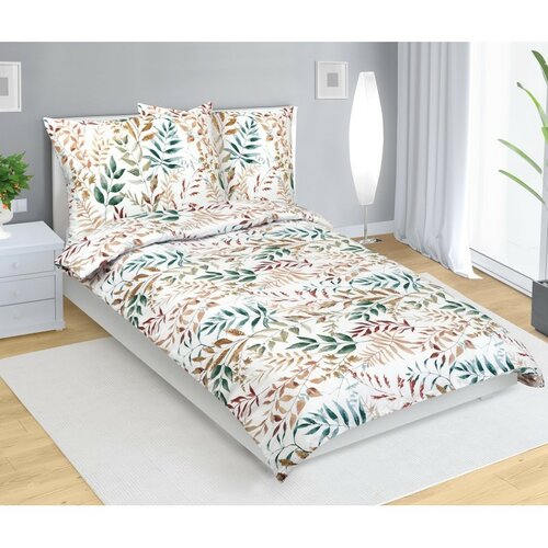 Bellatex Baumwollbettwäsche Zweig beige, 140 x 200 cm, 70 x 90 cm