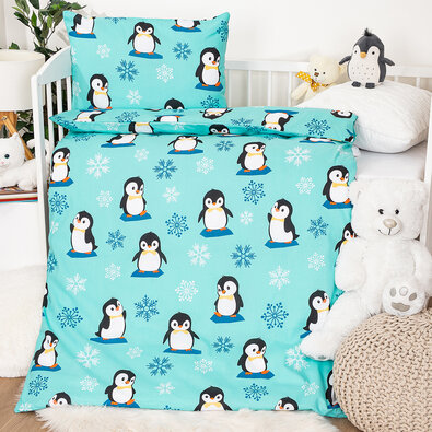 4Home Lenjerie de pat din bumbac pentru copii Arctic Friends, 100 x 135 cm, 40 x 60 cm