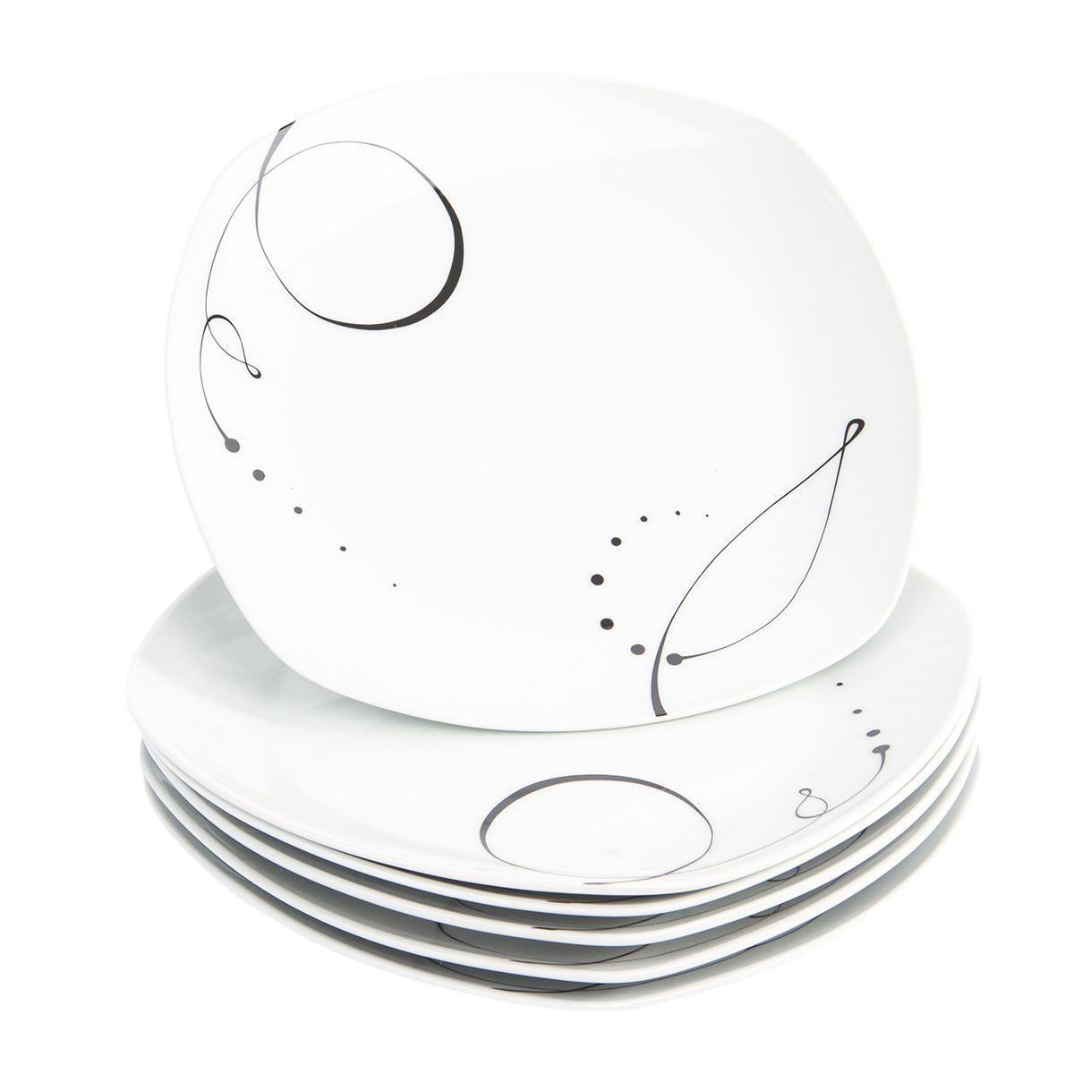 Domestic 6-dielna sada plytkých tanierov Chanson, 25 cm