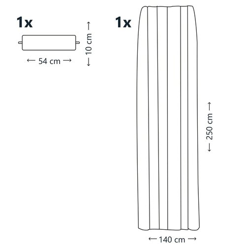 Restilo Zasłona Oxford Pleat różowy, 140 x 250 cm