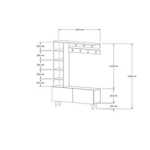 Bahar White előszoba szett